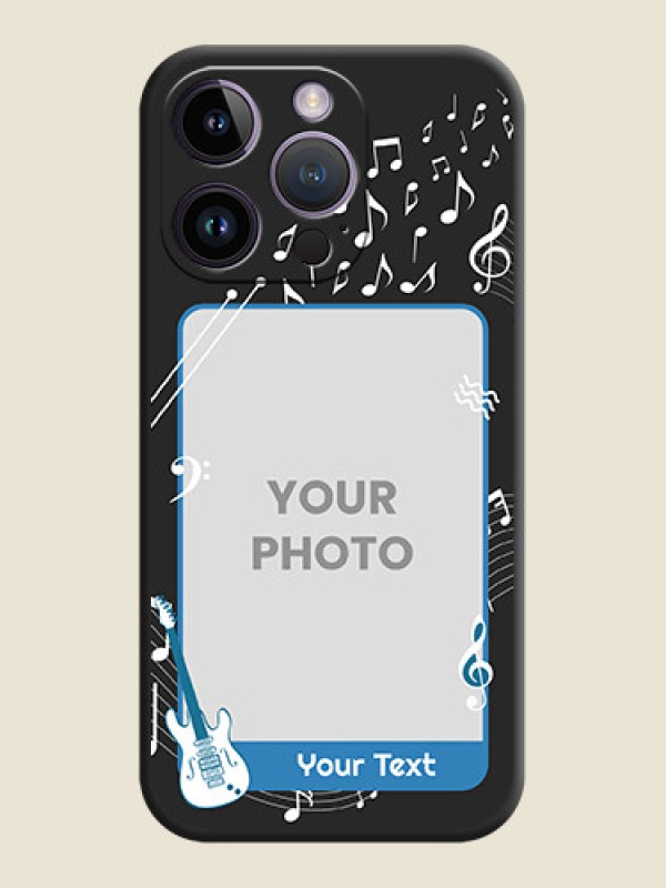 Custom Musical Theme Design with Text on Photo on Space Black Soft Matte Mobile Case - iPhone 14 Pro