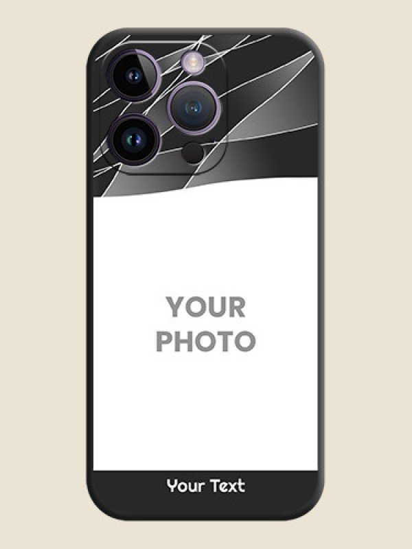 Custom Mixed Wave Lines on Photo on Space Black Soft Matte Mobile Cover - iPhone 14 Pro