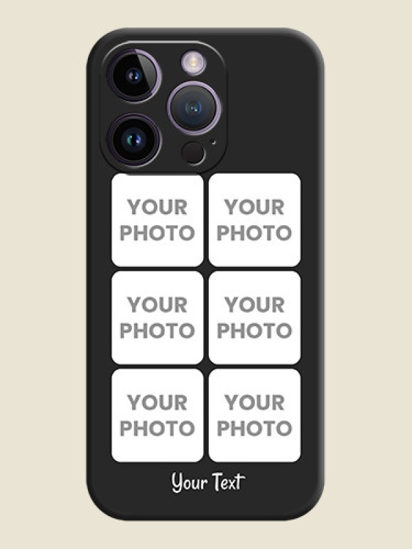 Custom Floral Art with 6 Image Holder on Photo on Space Black Soft Matte Mobile Case - iPhone 14 Pro