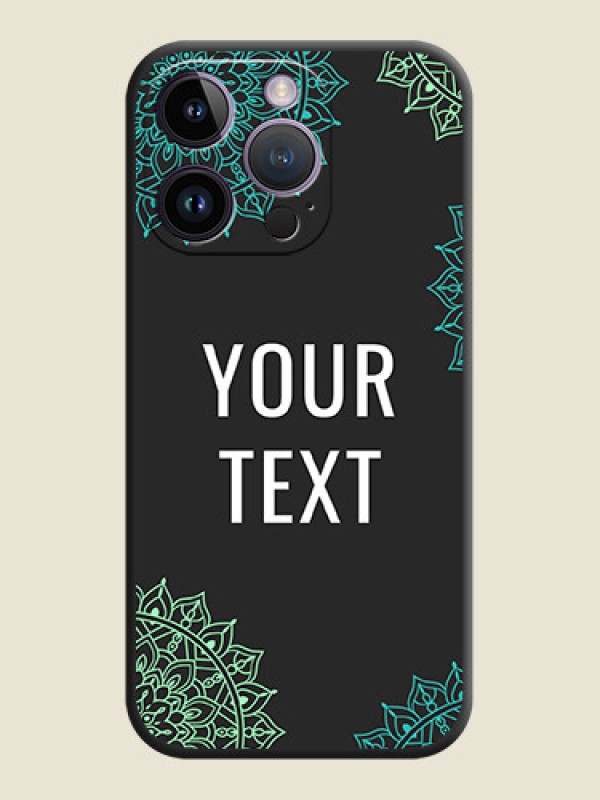 Custom Your Name with Floral Design on Space Black Custom Soft Matte Back Cover - iPhone 14 Pro