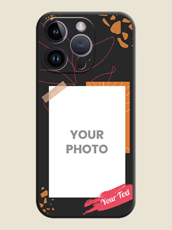 Custom Orange Photo Frame on Space Black Custom Soft Matte Phone Back Cover - iPhone 14 Pro