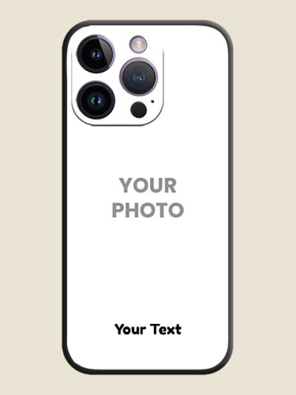 Custom Full Single Pic Upload With Text On Space Black Personalized Soft Matte Phone Covers -Apple Iphone 14 Pro