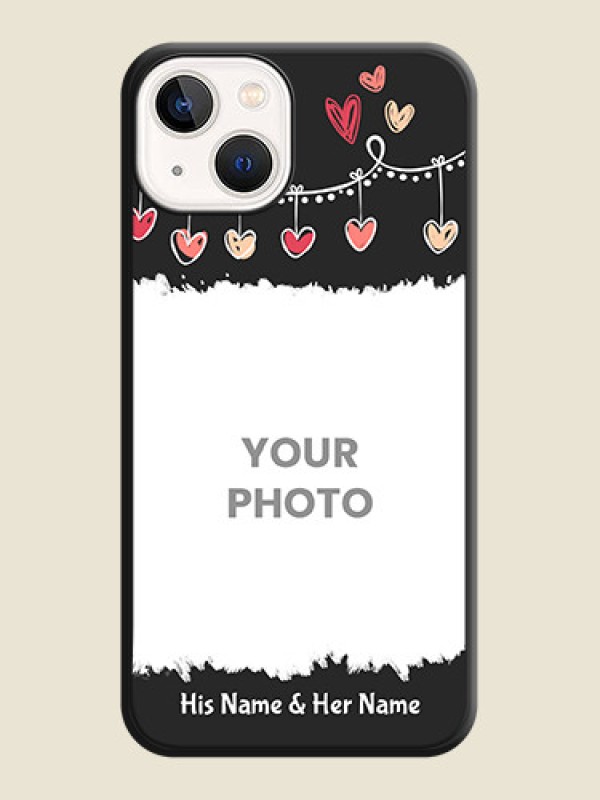Custom Pink Love Hangings with Name on Space Black Custom Soft Matte Phone Cases - Apple iPhone 14 - alternate view