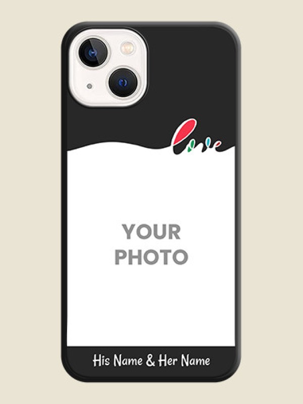 Custom Fall in Love Pattern with Picture on Photo on Space Black Soft Matte Mobile Case - Apple iPhone 14 - alternate view