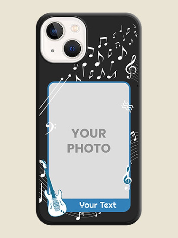 Custom Musical Theme Design with Text on Photo on Space Black Soft Matte Mobile Case - Apple iPhone 14 - alternate view