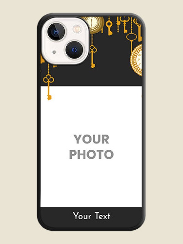 Custom Decorative Design with Text on Space Black Custom Soft Matte Back Cover - Apple iPhone 14 - alternate view