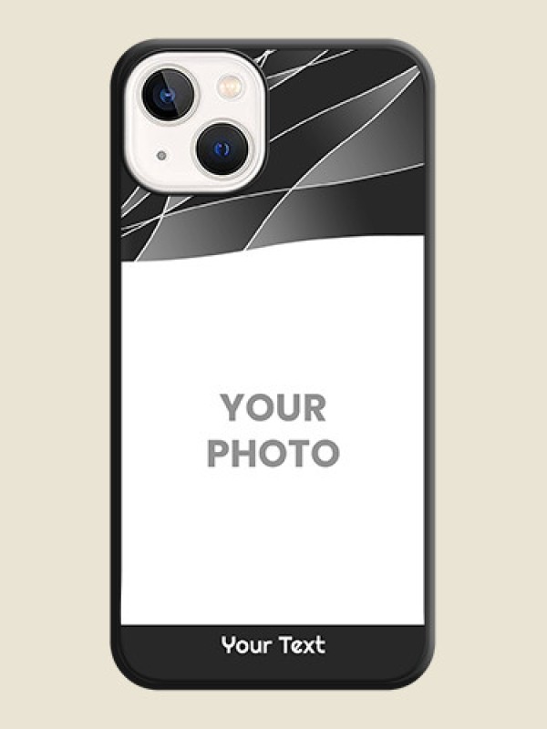 Custom Mixed Wave Lines on Photo on Space Black Soft Matte Mobile Cover - Apple iPhone 14 - alternate view