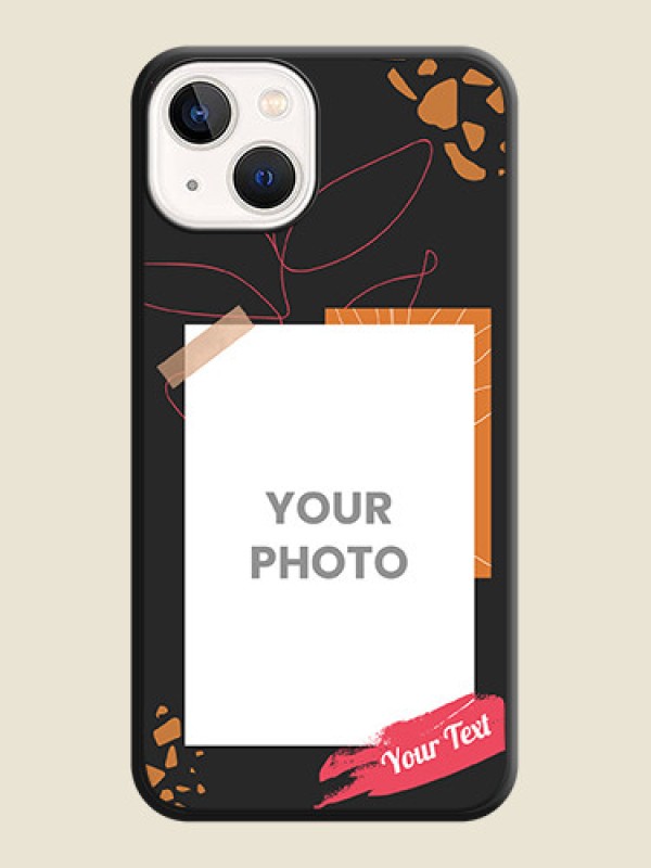 Custom Orange Photo Frame on Space Black Custom Soft Matte Phone Back Cover - Apple iPhone 14 - alternate view