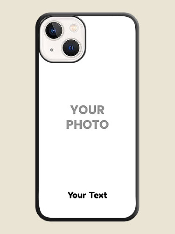 Custom Full Single Pic Upload With Text On Space Black Personalized Soft Matte Phone Covers -Apple Iphone 14 - alternate view