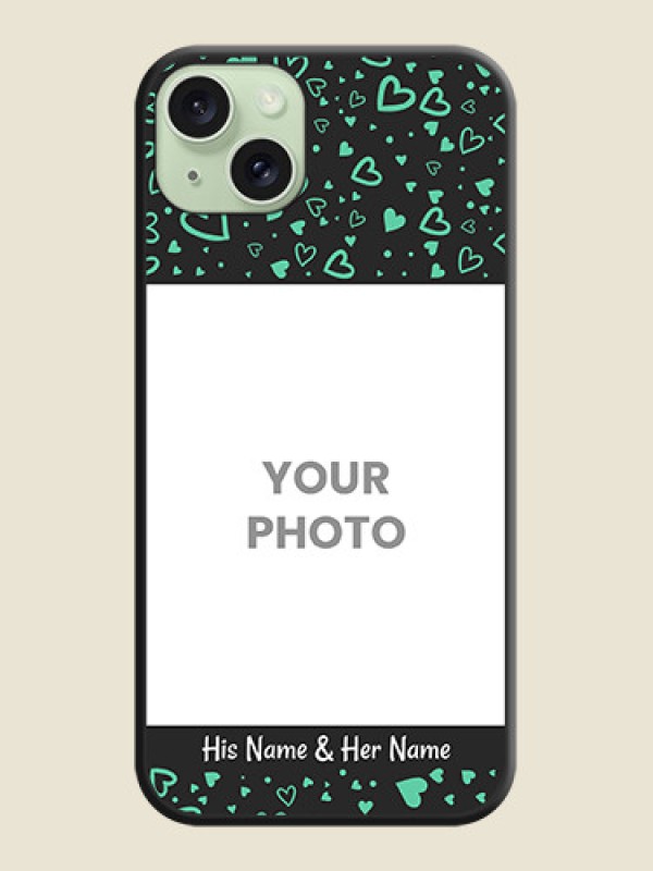 Custom Sea Green Indefinite Love Pattern - Photo on Space Black Soft Matte Mobile Cover - iPhone 15 Plus - alternate view