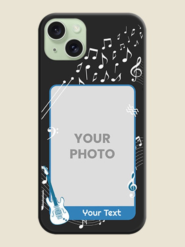Custom Musical Theme Design with Text - Photo on Space Black Soft Matte Mobile Case - iPhone 15 Plus - alternate view