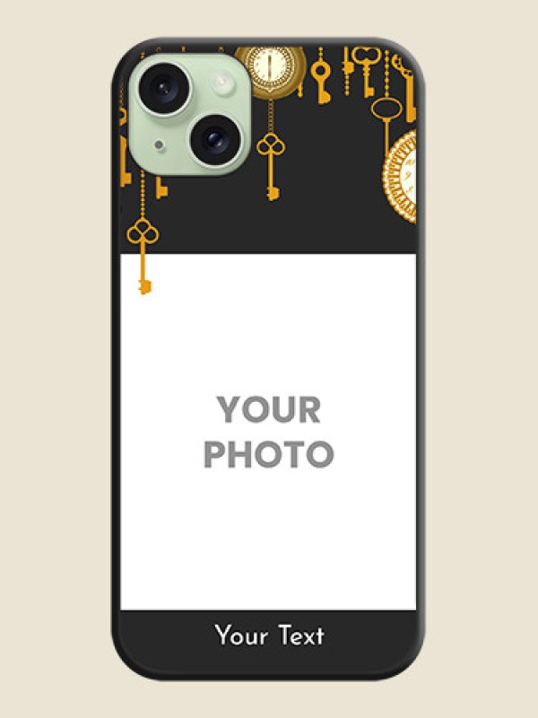 Custom Decorative Design with Text on Space Black Custom Soft Matte Back Cover - iPhone 15 Plus - alternate view