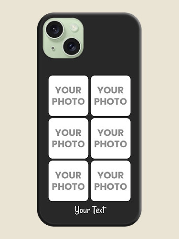 Custom Floral Art with 6 Image Holder - Photo on Space Black Soft Matte Mobile Case - iPhone 15 Plus - alternate view