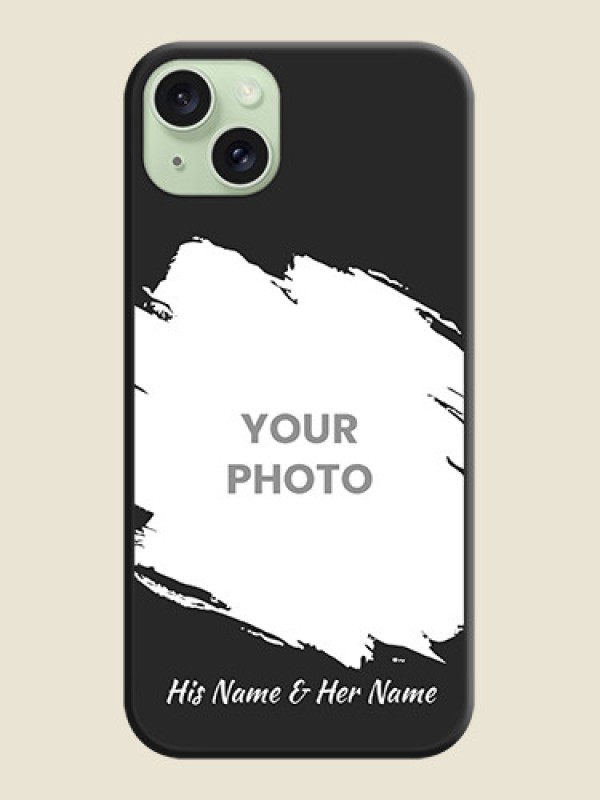 Custom Grunge Brush Strokes - Photo on Space Black Soft Matte Back Cover - iPhone 15 Plus - alternate view
