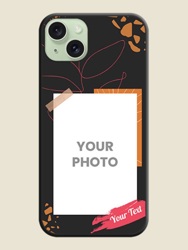 Custom Orange Photo Frame on Space Black Custom Soft Matte Phone Back Cover - iPhone 15 Plus - alternate view