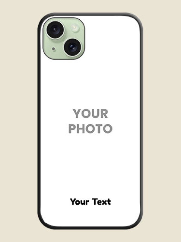 Custom Full Single Pic Upload With Text On Space Black Personalized Soft Matte Phone Covers - iPhone 15 Plus - alternate view