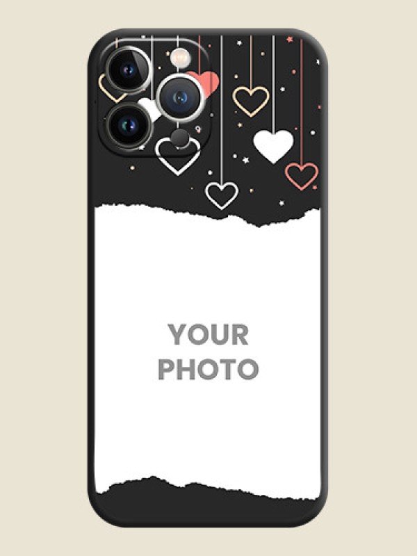 Custom Love Hangings with Splash Wave Picture on Space Black Custom Soft Matte Phone Back Cover - iPhone 15 Pro Max - alternate view