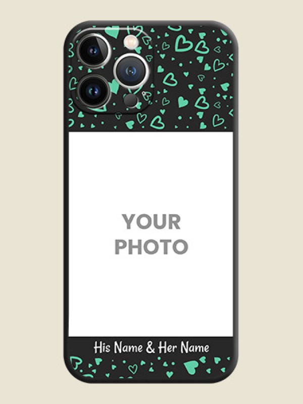 Custom Sea Green Indefinite Love Pattern - Photo on Space Black Soft Matte Mobile Cover - iPhone 15 Pro Max - alternate view