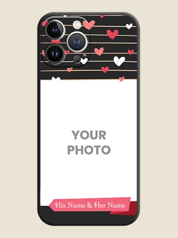 Custom Love Pattern with Name on Pink Ribbon - Photo on Space Black Soft Matte Back Cover - iPhone 15 Pro Max - alternate view