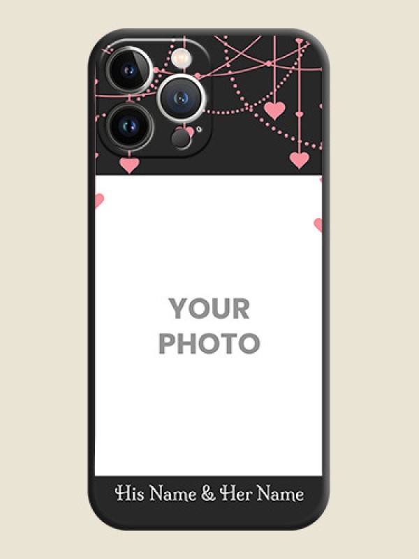 Custom Pink Love Hangings with Text on Space Black Custom Soft Matte Back Cover - iPhone 15 Pro Max - alternate view
