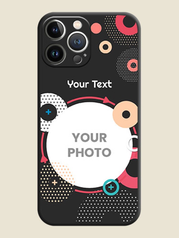 Custom Multicoloured Round Image on Personalised Space Black Soft Matte Cases - iPhone 15 Pro Max - alternate view