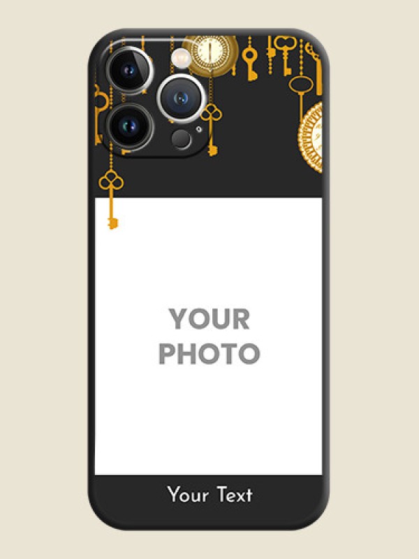 Custom Decorative Design with Text on Space Black Custom Soft Matte Back Cover - iPhone 15 Pro Max - alternate view