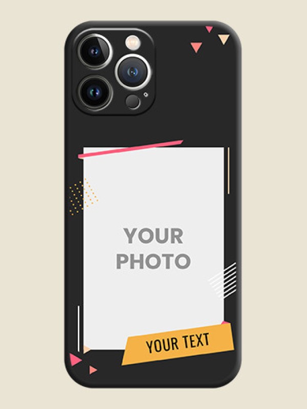 Custom Photo Frame with Triangle Small Dots - Photo on Space Black Soft Matte Back Cover - iPhone 15 Pro Max - alternate view