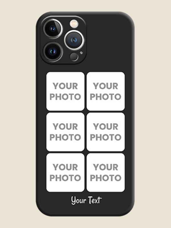 Custom Floral Art with 6 Image Holder - Photo on Space Black Soft Matte Mobile Case - iPhone 15 Pro Max - alternate view