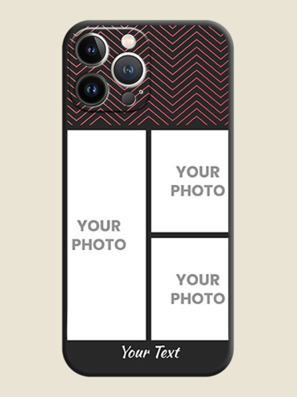 Custom Wave Pattern with 3 Image Holder on Space Black Custom Soft Matte Back Cover - iPhone 15 Pro Max - alternate view