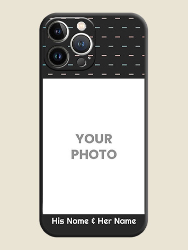 Custom Line Pattern Design with Text on Space Black Custom Soft Matte Phone Back Cover - iPhone 15 Pro Max - alternate view