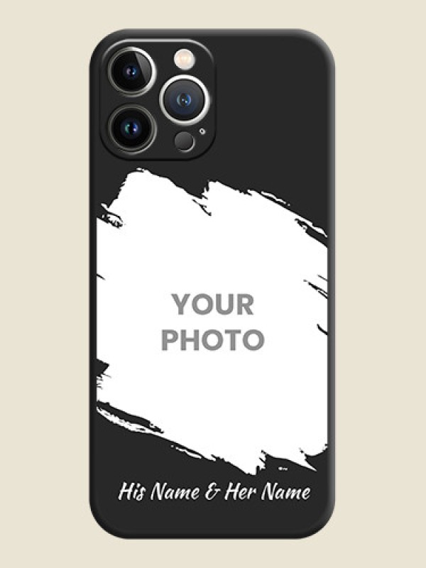 Custom Grunge Brush Strokes - Photo on Space Black Soft Matte Back Cover - iPhone 15 Pro Max - alternate view