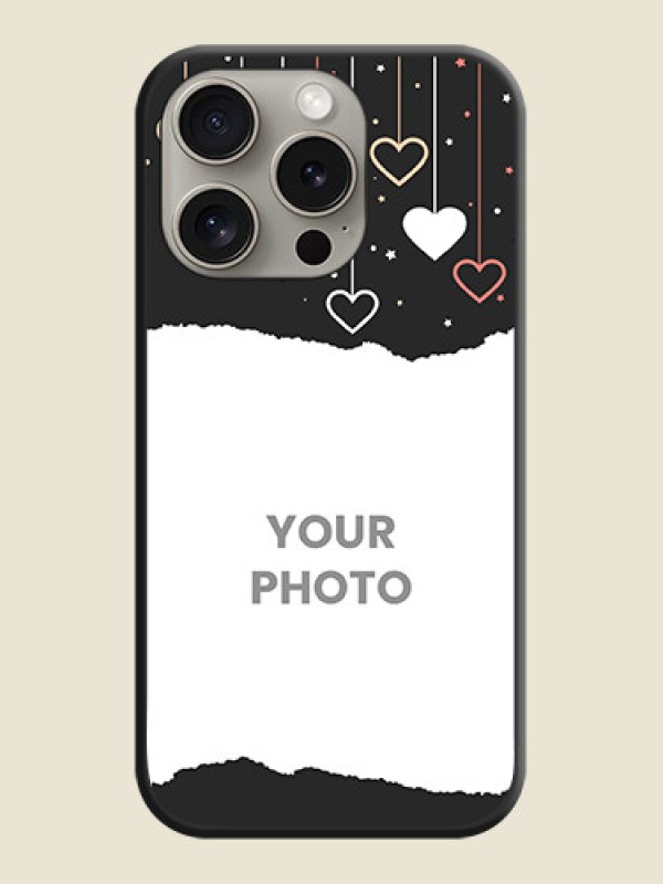 Custom Love Hangings with Splash Wave Picture on Space Black Custom Soft Matte Phone Back Cover - iPhone 15 Pro - alternate view