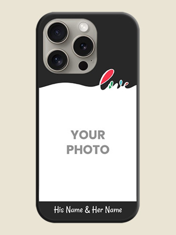 Custom Fall in Love Pattern with Picture - Photo on Space Black Soft Matte Mobile Case - iPhone 15 Pro - alternate view