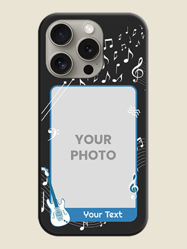 Custom Musical Theme Design with Text - Photo on Space Black Soft Matte Mobile Case - iPhone 15 Pro - alternate view
