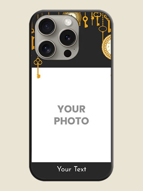 Custom Decorative Design with Text on Space Black Custom Soft Matte Back Cover - iPhone 15 Pro - alternate view