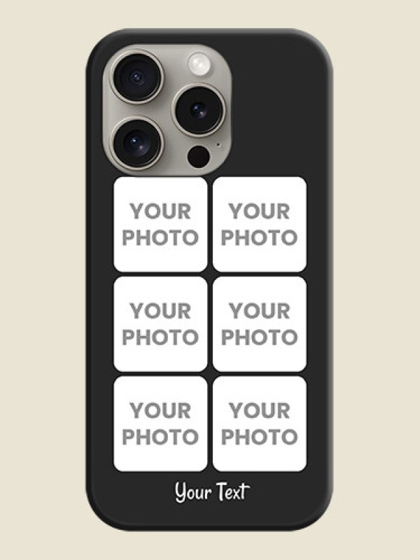Custom Floral Art with 6 Image Holder - Photo on Space Black Soft Matte Mobile Case - iPhone 15 Pro - alternate view
