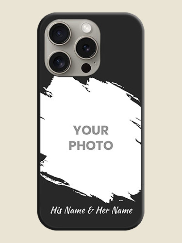 Custom Grunge Brush Strokes - Photo on Space Black Soft Matte Back Cover - iPhone 15 Pro - alternate view