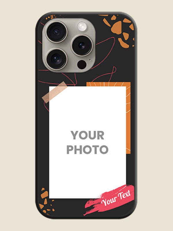 Custom Orange Photo Frame on Space Black Custom Soft Matte Phone Back Cover - iPhone 15 Pro - alternate view