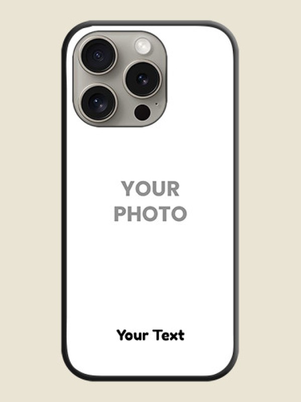 Custom Full Single Pic Upload With Text On Space Black Personalized Soft Matte Phone Covers - iPhone 15 Pro - alternate view
