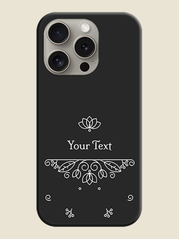 Custom Lotus Garden Custom Text On Space Black Personalized Soft Matte Phone Covers - iPhone 15 Pro - alternate view