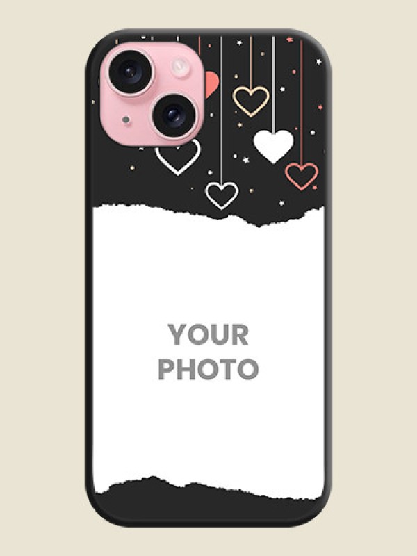 Custom Love Hangings with Splash Wave Picture on Space Black Custom Soft Matte Phone Back Cover - iPhone 15 - alternate view