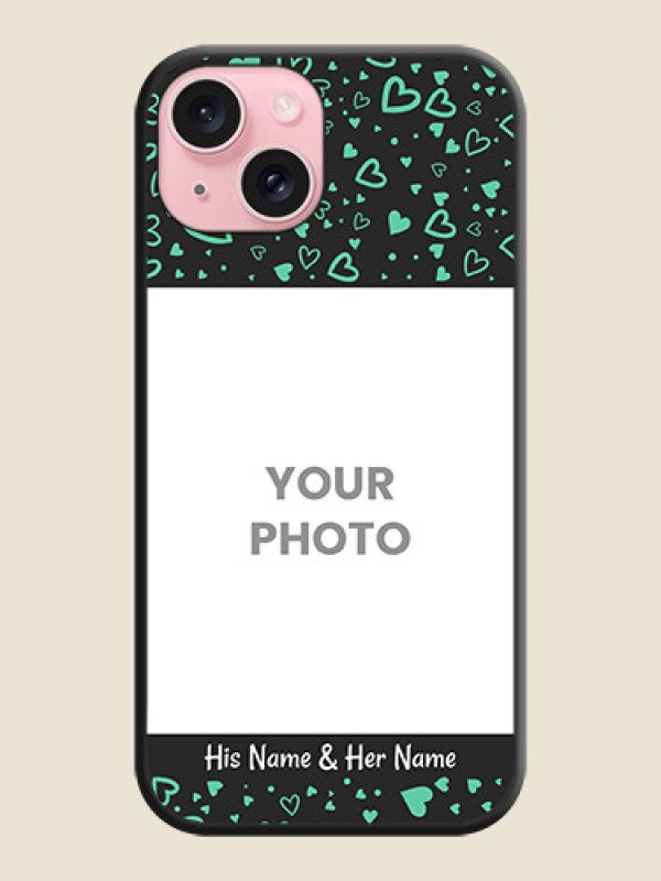 Custom Sea Green Indefinite Love Pattern - Photo on Space Black Soft Matte Mobile Cover - iPhone 15 - alternate view