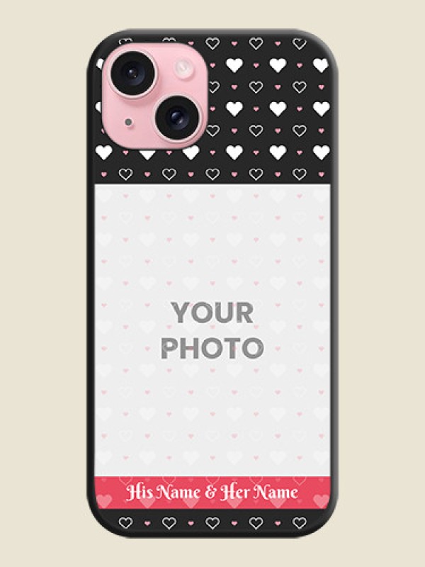 Custom White Color Love Symbols with Text Design - Photo on Space Black Soft Matte Phone Cover - iPhone 15 - alternate view