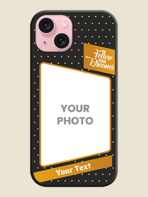 Custom Follow Your Dreams with White Dots on Space Black Custom Soft Matte Phone Cases - iPhone 15 - alternate view