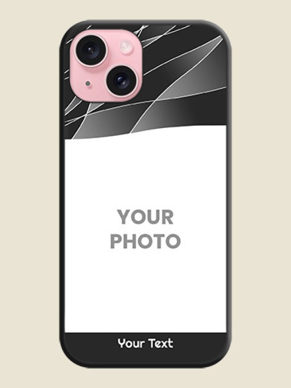 Custom Mixed Wave Lines - Photo on Space Black Soft Matte Mobile Cover - iPhone 15 - alternate view