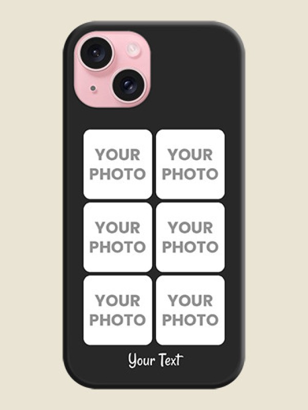 Custom Floral Art with 6 Image Holder - Photo on Space Black Soft Matte Mobile Case - iPhone 15 - alternate view