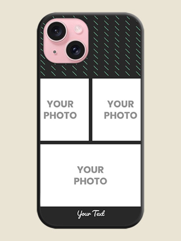 Custom Cross Dotted Pattern with 2 Image Holder on Personalised Space Black Soft Matte Cases - iPhone 15 - alternate view