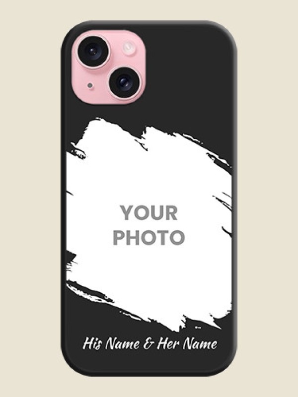 Custom Grunge Brush Strokes - Photo on Space Black Soft Matte Back Cover - iPhone 15 - alternate view