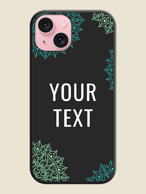 Custom Your Name with Floral Design on Space Black Custom Soft Matte Back Cover - iPhone 15 - alternate view