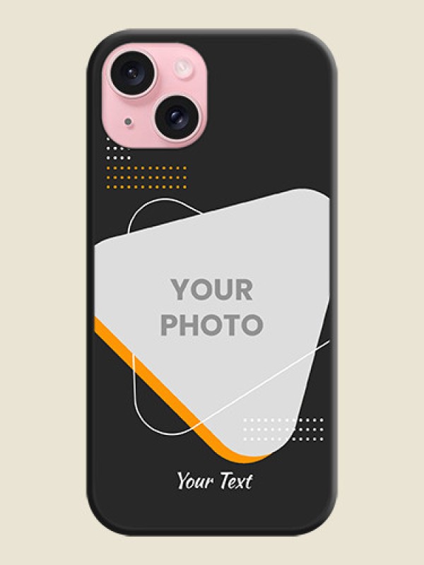 Custom Yellow Triangle - Photo on Space Black Soft Matte Phone Cover - iPhone 15 - alternate view